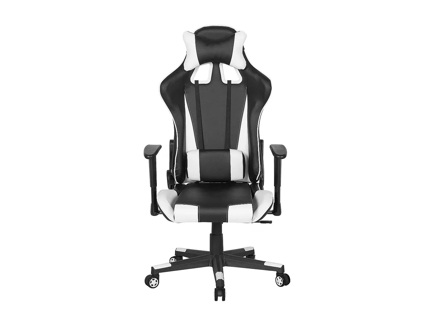 Ergonomischer Bürostuhl mit Fußstütze, Schwarz-Weiß