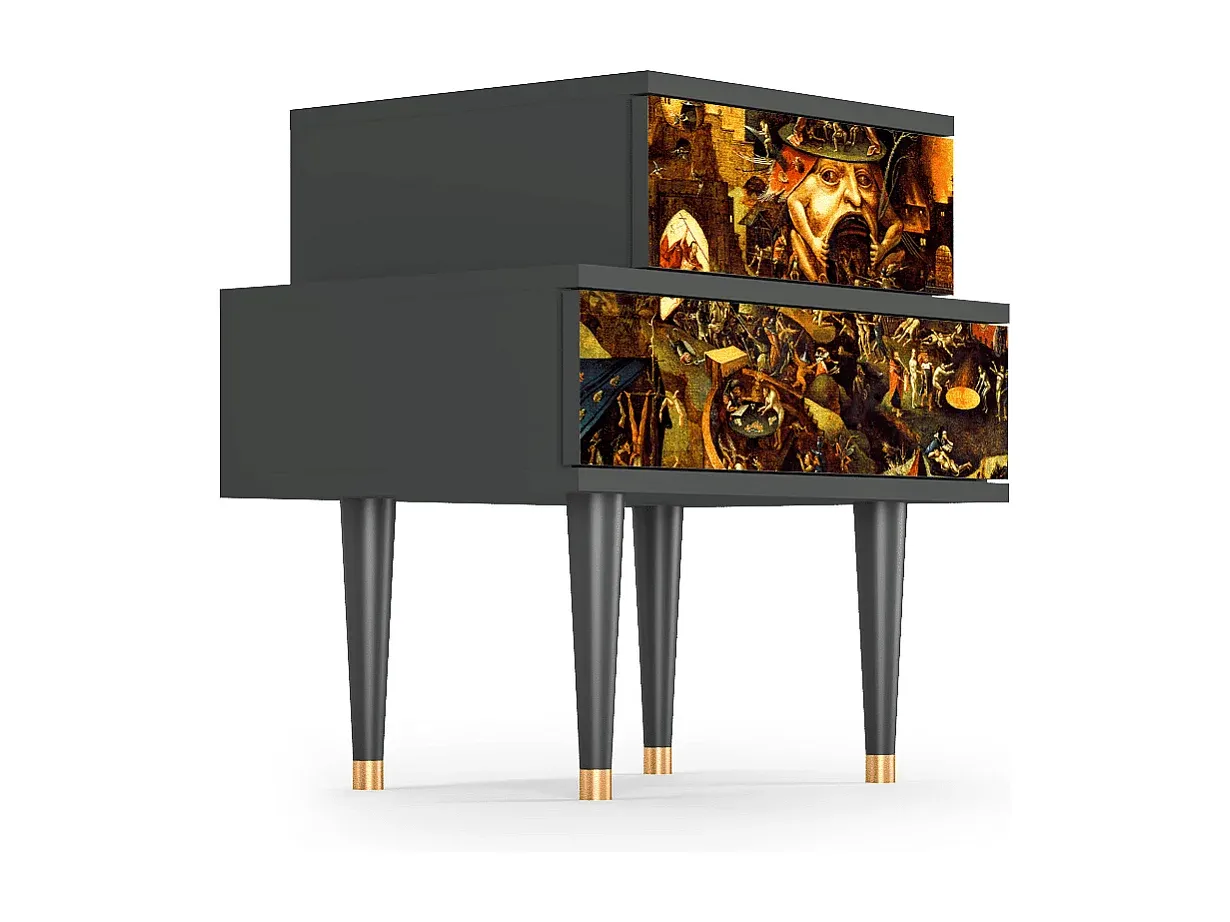 Moderner Nachttisch in Anthrazit - 58x58x41 cm