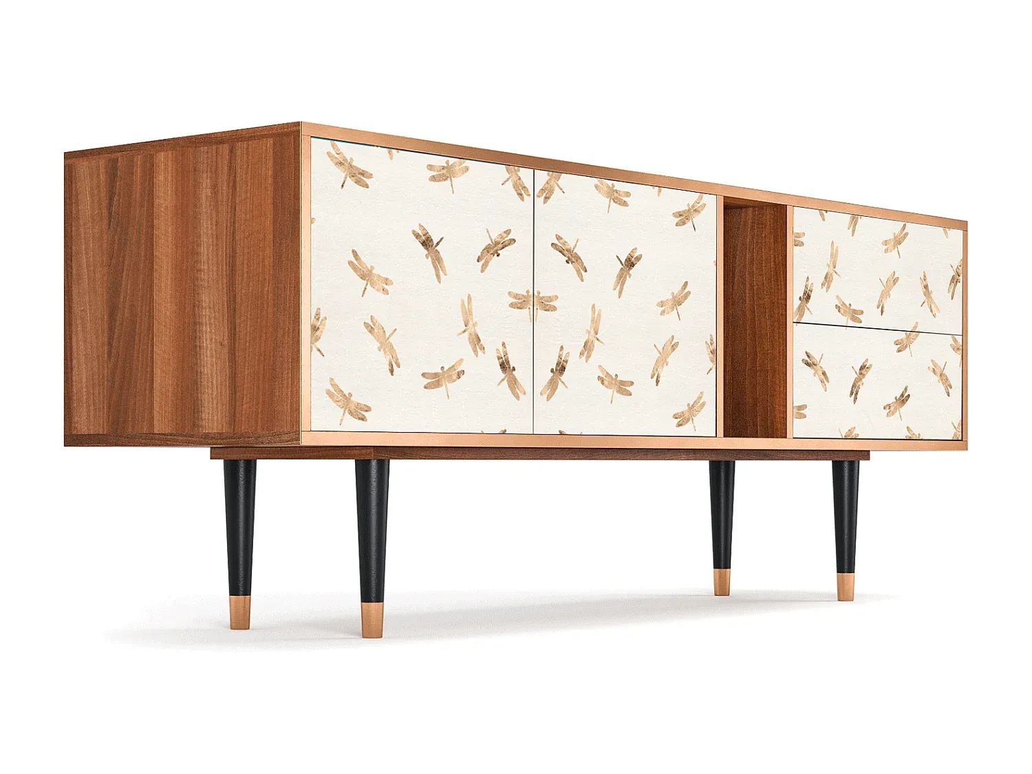 Fernsehschrank mit Stauraum, Walnuss