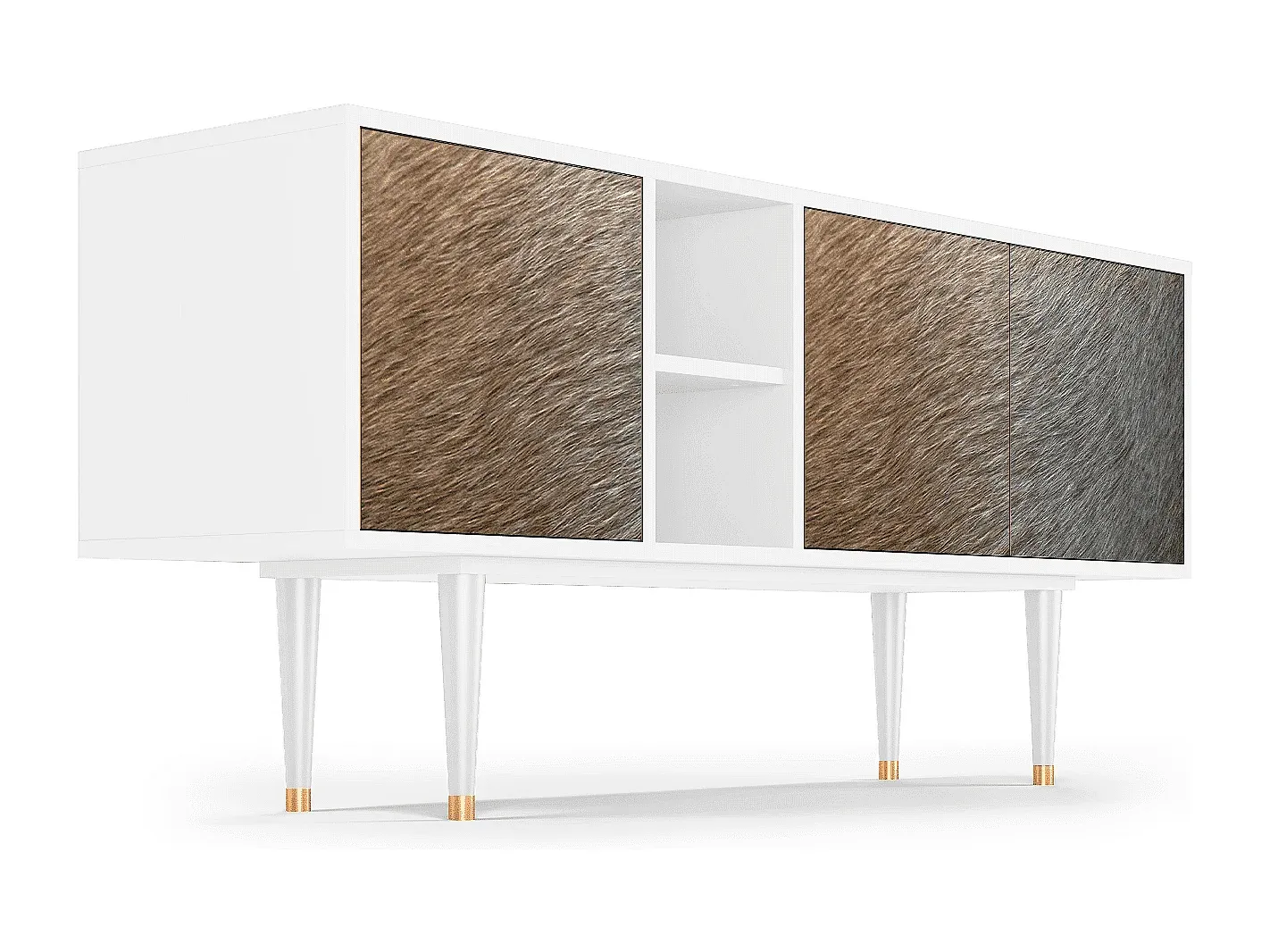 Moderne TV-Bank mit Regal, Weiß