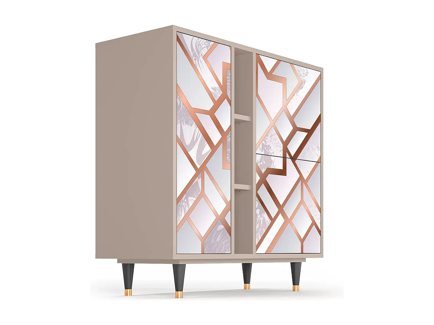 Elegantes Sideboard mit Pastellakzenten