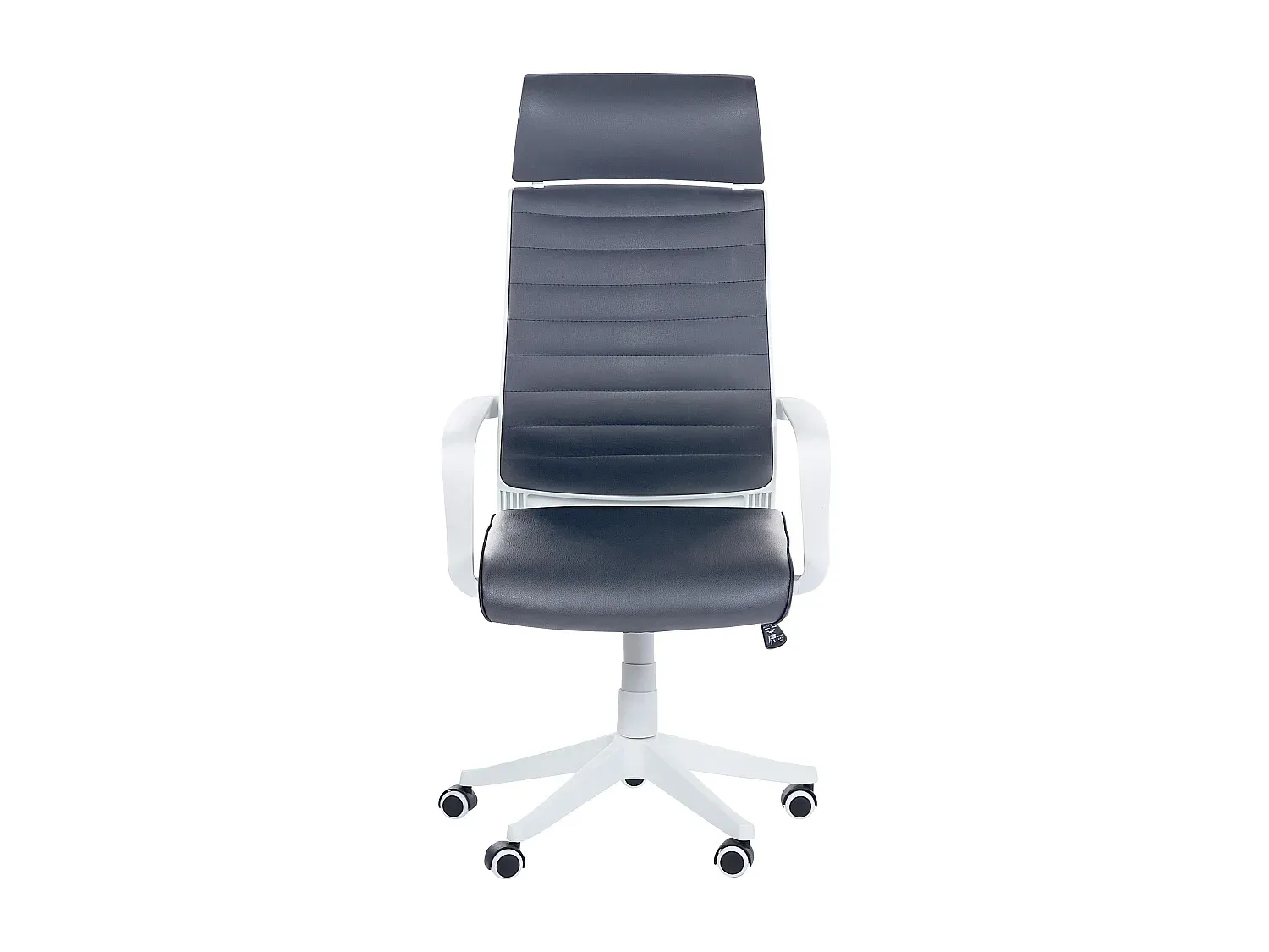 Ergonomischer grauer Kunstleder-Bürostuhl, höhenverstellbar