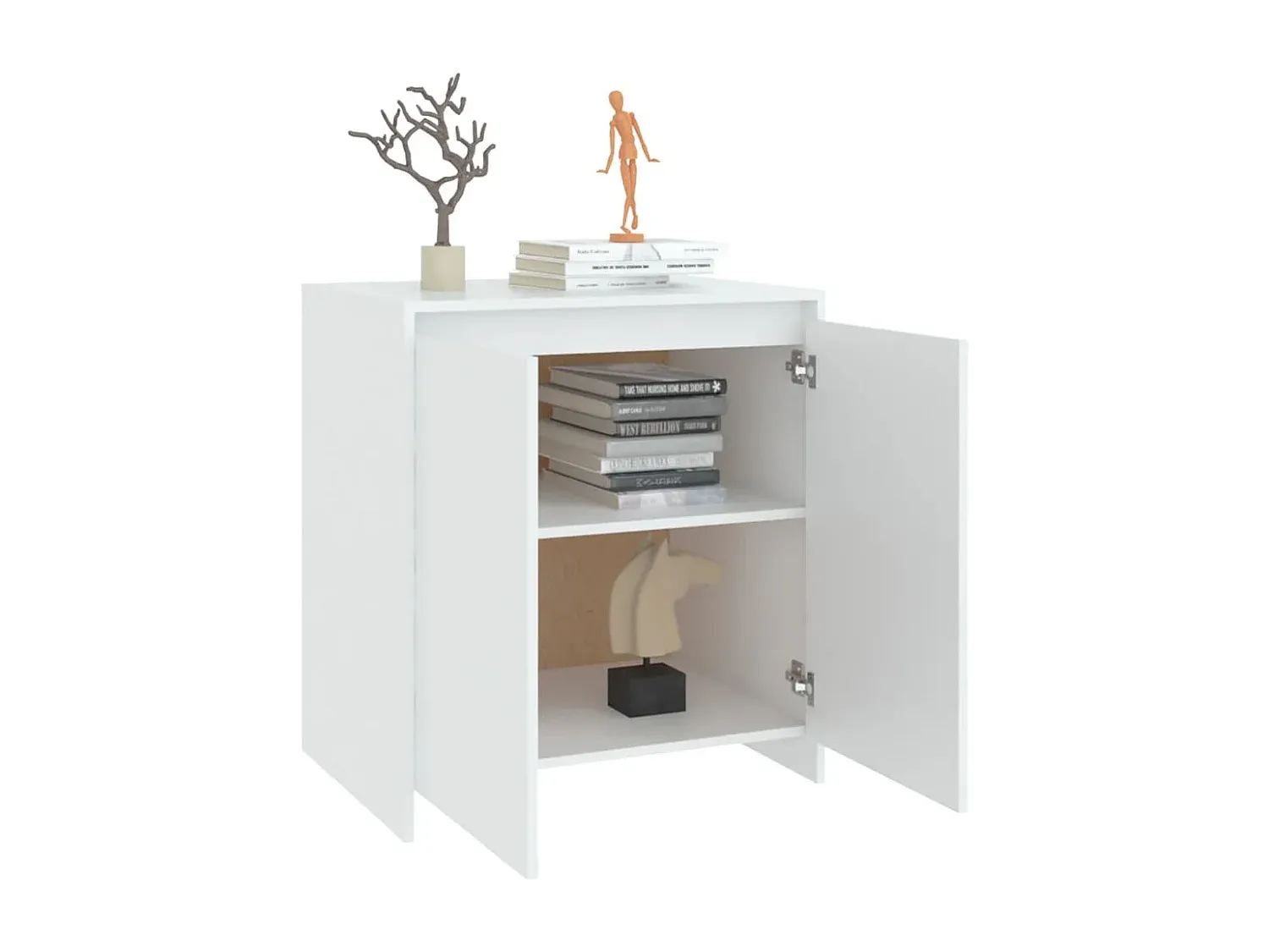 Moderner Schrank in Weiß mit Stauraum und Holzdesign