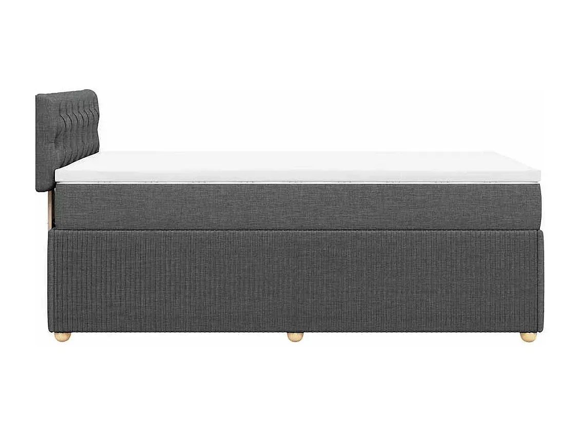 Komfortables Polsterbett mit Matratze 90x190 cm Dunkelgrau