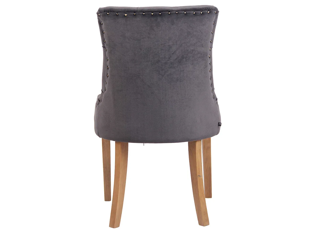 Elegante Esszimmerstühle aus Samt und Holz in Dunkelgrau