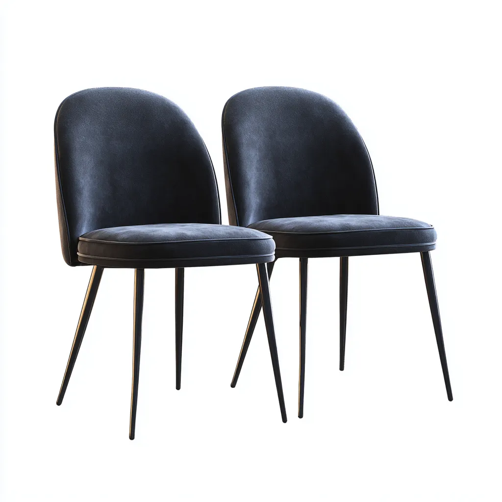Chaise de salle à manger rembourrée en similicuir 45x55x85 cm - Bleu-Noir - Design moderne pour salle à manger-Havenupnest