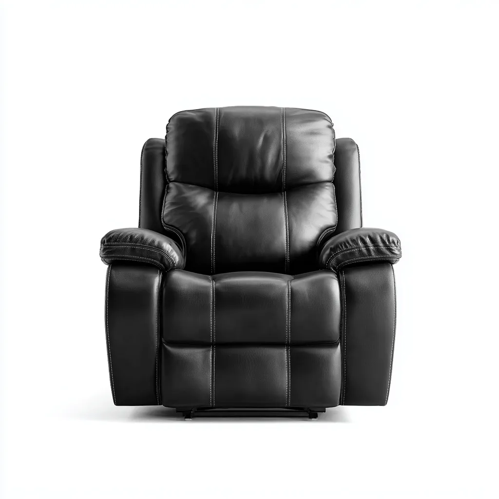 Fauteuil relax rembourré en similicuir 95x95x105 cm - Noir - Confort moderne pour salon-Havenupnest