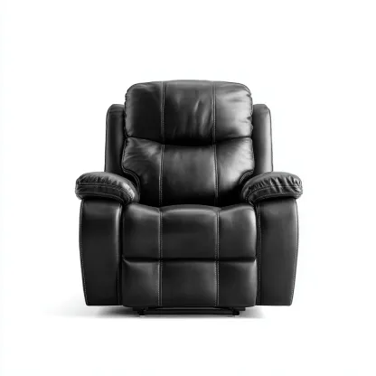 Fauteuil relax rembourré en similicuir 95x95x105 cm - Noir - Confort moderne pour salon-Havenupnest