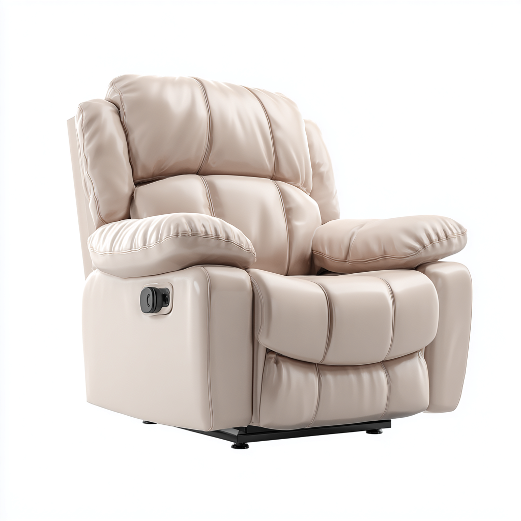 Fauteuil relax rembourré 90x95x105 cm - Beige - Design confortable pour salon-Havenupnest