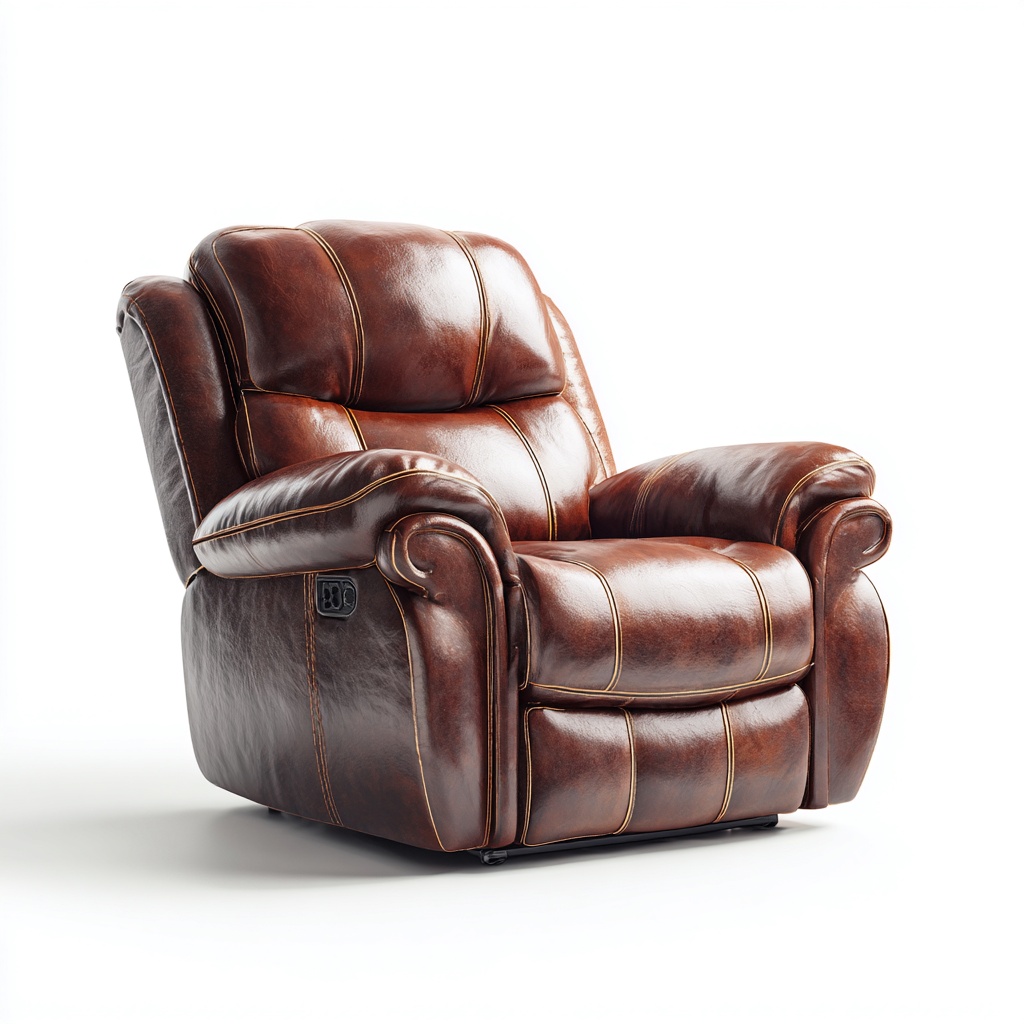 Fauteuil relax rembourré en simili cuir 100x95x110 cm - marron - style classique-Havenupnest