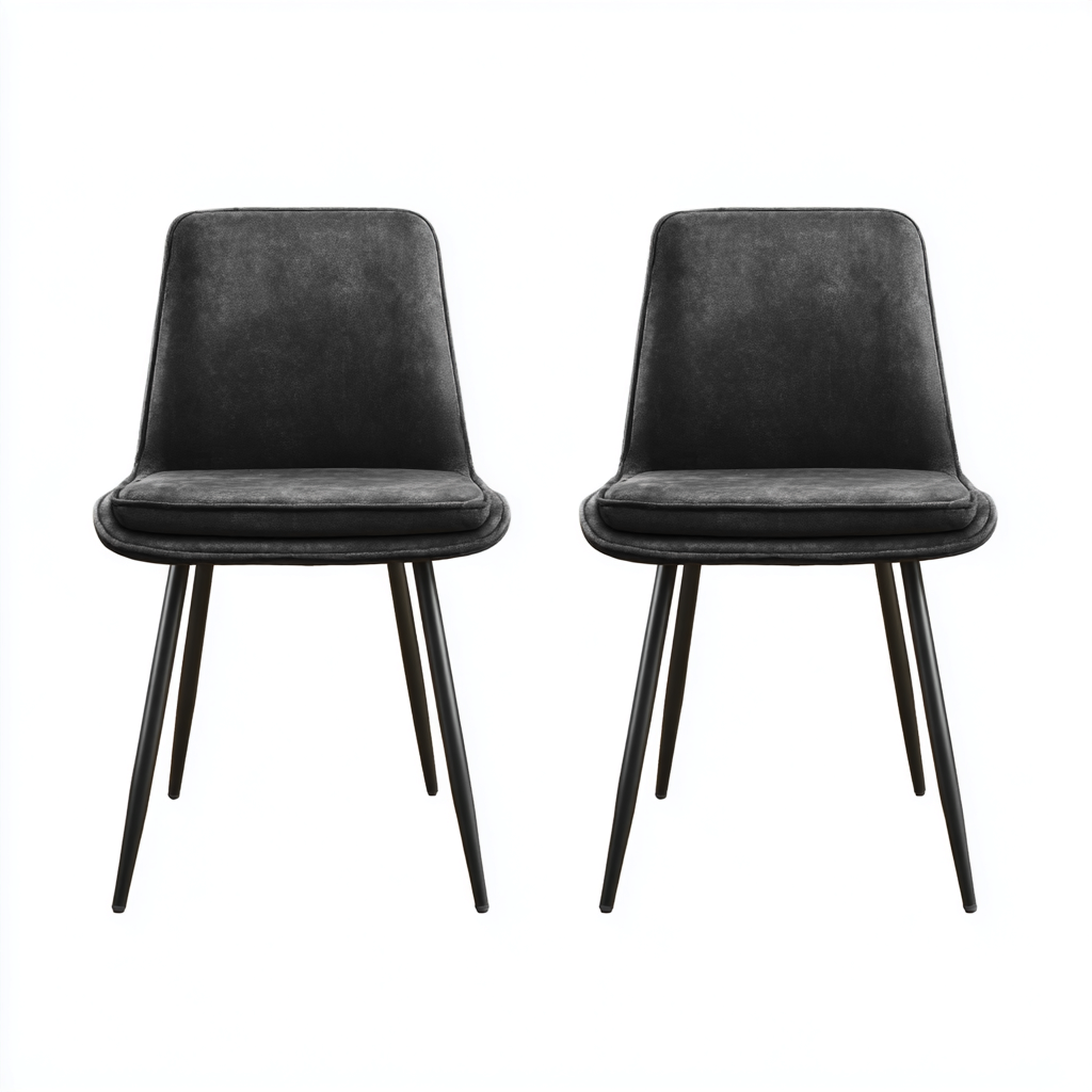 Chaise de salle à manger rembourrée 55x50x85 cm - Noir - Design contemporain pour espace repas-Havenupnest