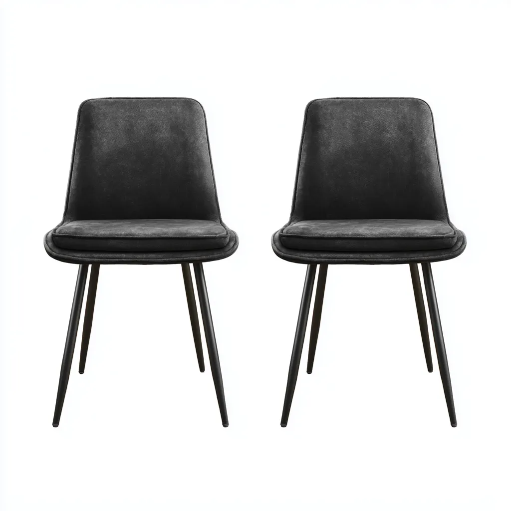 Chaise de salle à manger rembourrée 55x50x85 cm - Noir - Design contemporain pour espace repas-Havenupnest