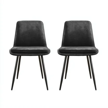 Chaise de salle à manger rembourrée 55x50x85 cm - Noir - Design contemporain pour espace repas-Havenupnest