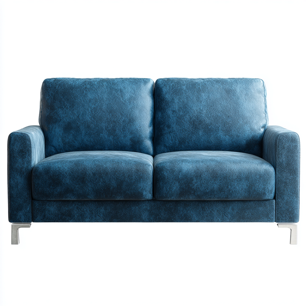 Canapé droit 2 places tissu 165x90x85 cm - bleu - design contemporain-Havenupnest