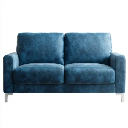 Canapé droit 2 places tissu 165x90x85 cm - bleu - design contemporain-Havenupnest
