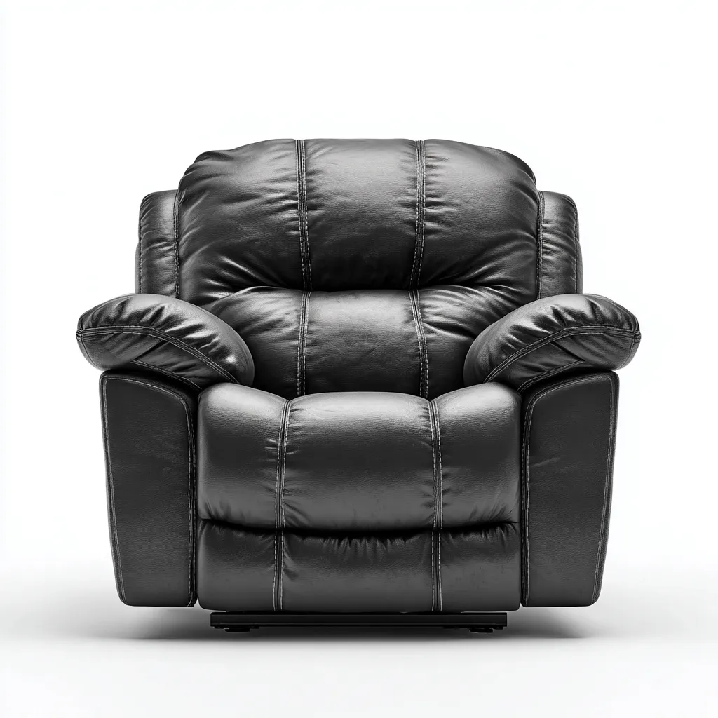 Fauteuil relax rembourré en similicuir 90x95x105 cm - Finition noir - Style contemporain-Havenupnest