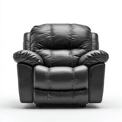 Fauteuil relax rembourré en similicuir 90x95x105 cm - Finition noir - Style contemporain-Havenupnest