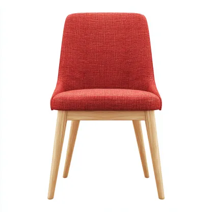 Chaise de salle à manger en tissu et bois 45x55x85 cm - Finition rouge et bois naturel - Style contemporain-Havenupnest