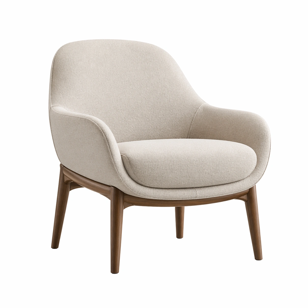 Sessel polsterstoff walnussholzrahmen beige-NESTHAVENZ