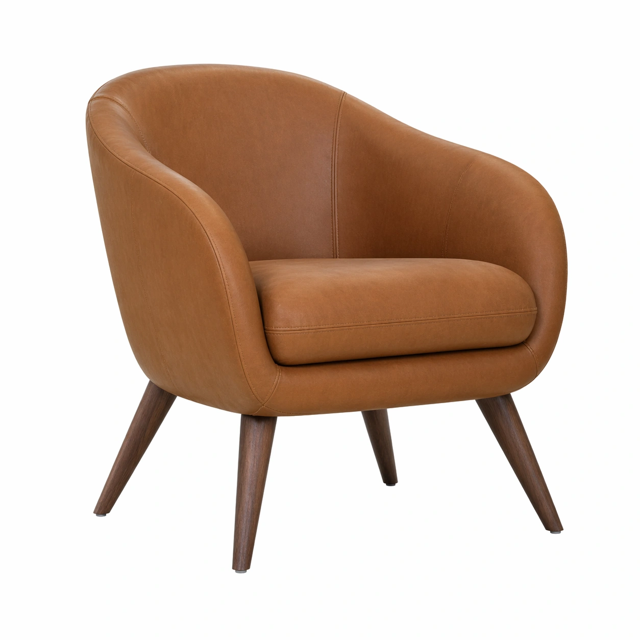 Sessel holzrahmen pu leder braun-NESTHAVENZ