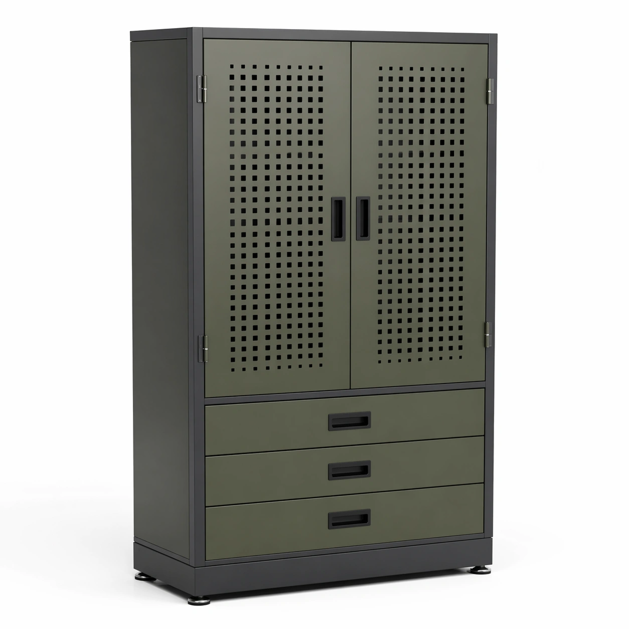 Werkzeugschrank lüftungstüren schubladen olivgrün 180cm x 90cm x 45cm-NESTHAVENZ