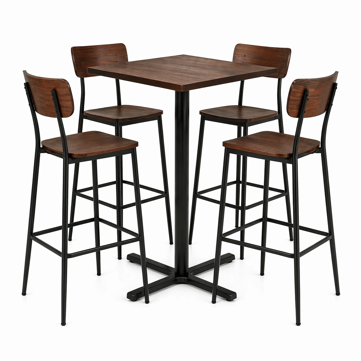 Bar-Set holz metall dunkelbraun schwarz-NESTHAVENZ
