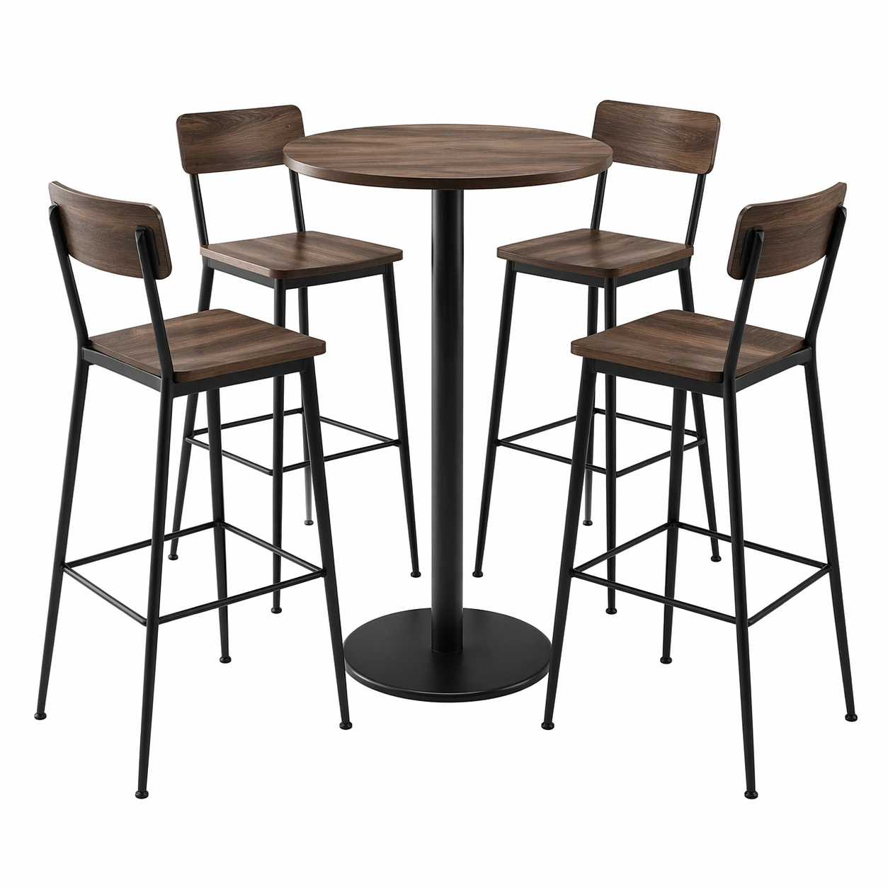 Bar-Set metall holz rund tisch mit stühlen-NESTHAVENZ