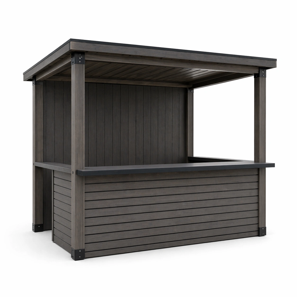Barpavillon wpc 200cm x 150cm x 210cm dunkelgrau-NESTHAVENZ