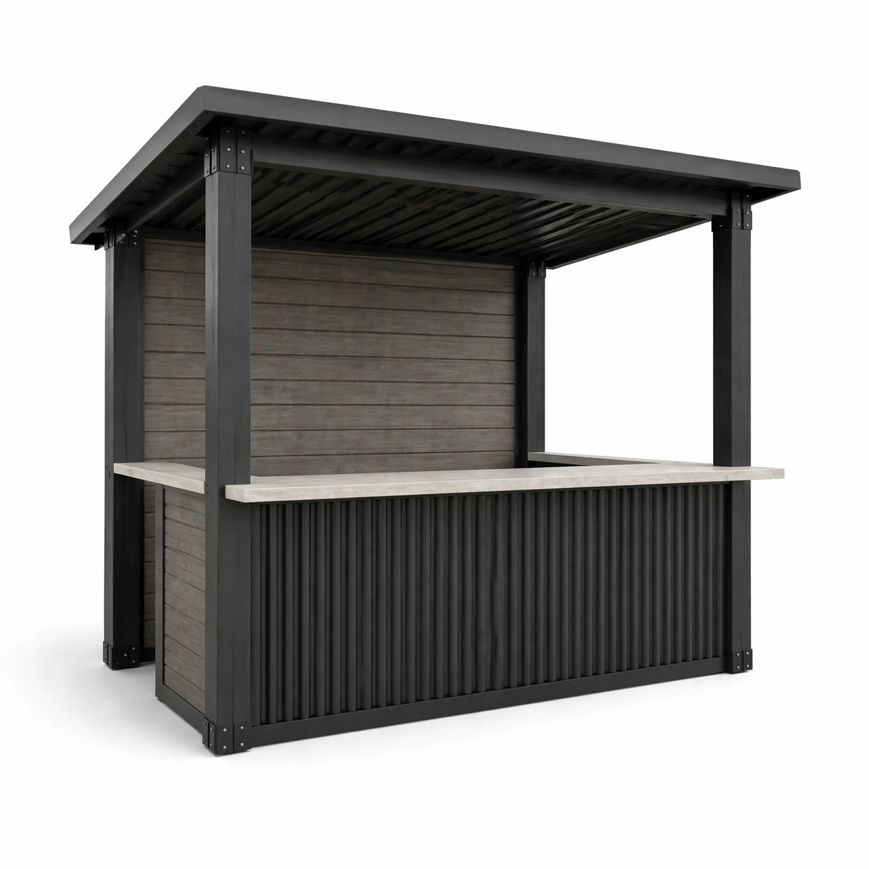 Barpavillon aluminium kunststoff grau schwarz-NESTHAVENZ