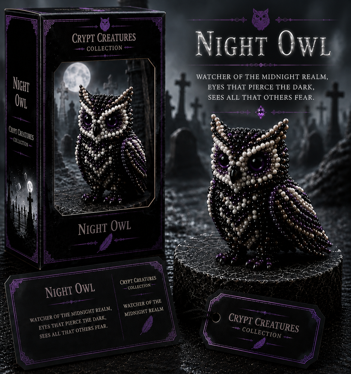 🔥LAST DAY：BUY 3 GET 1 FREE 🐈‍⬛ Create Your Own Crypt Creatures – 12 Dark Fantasy Collectibles!
