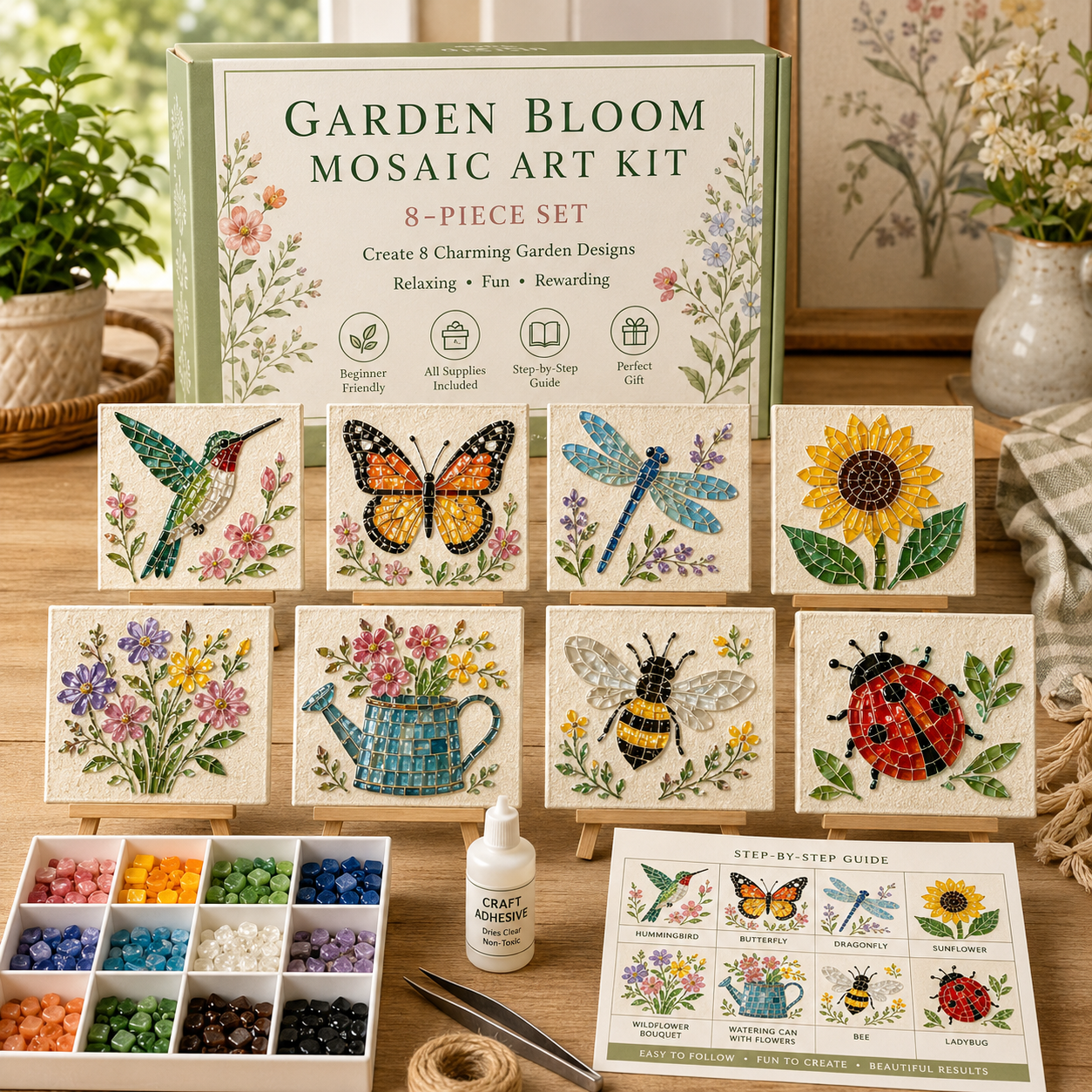 🌸🙏💖Sea Glass Art Kit – Create Stunning Mosaic Masterpieces at Home 🐢🌸🙏💖