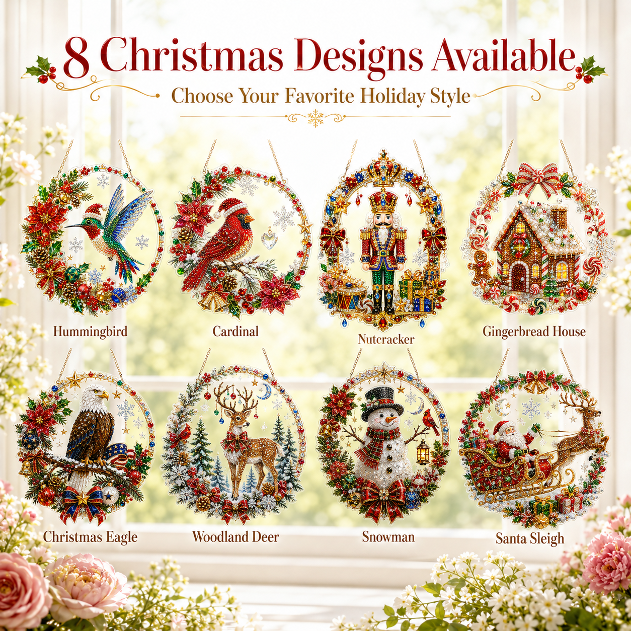 🧘Relaxing & Beginner-Friendly -💎Christmas Diamond Art Hanging Ornament Kit