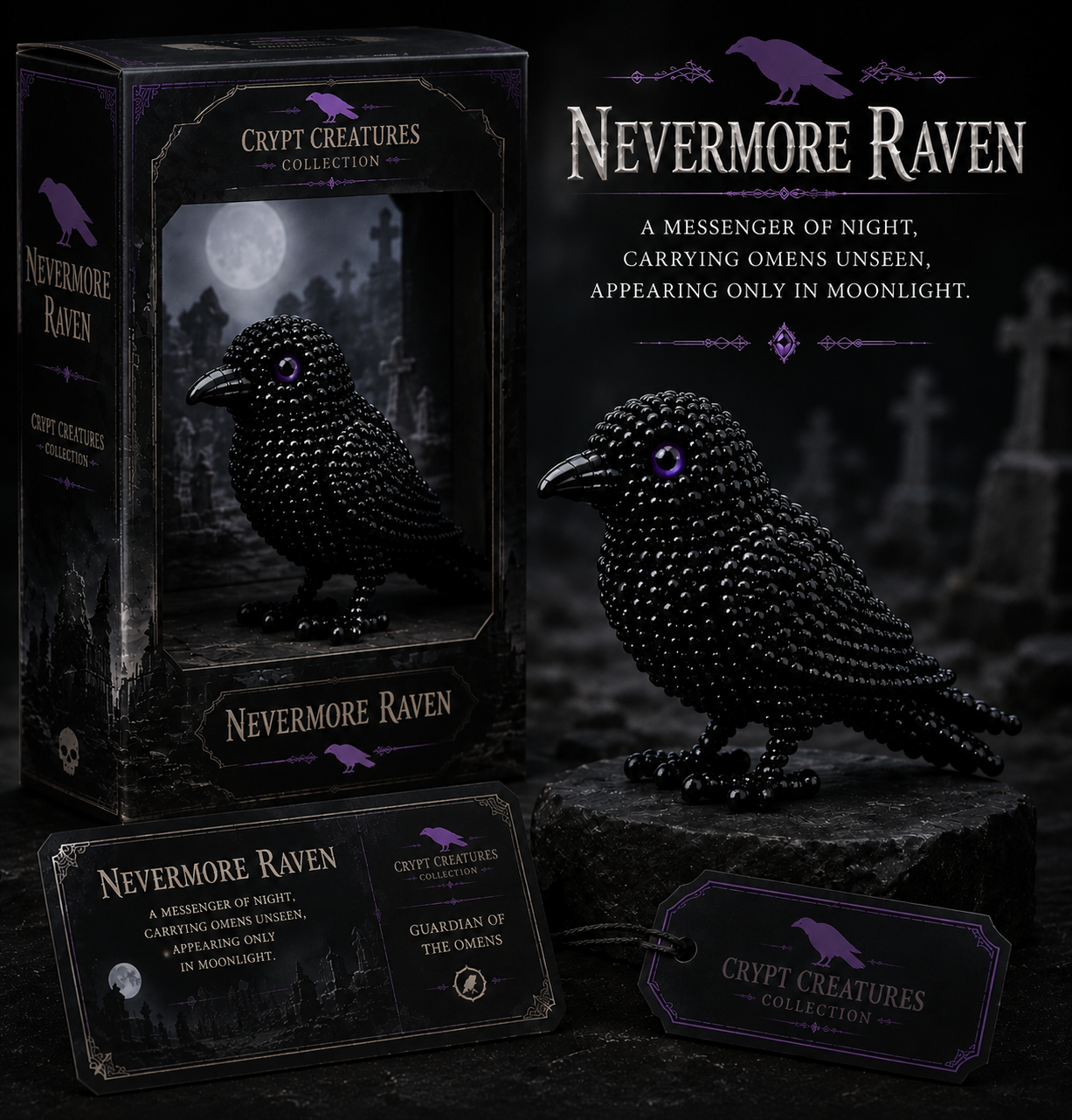 🔥LAST DAY：BUY 3 GET 1 FREE 🐈‍⬛ Create Your Own Crypt Creatures – 12 Dark Fantasy Collectibles!