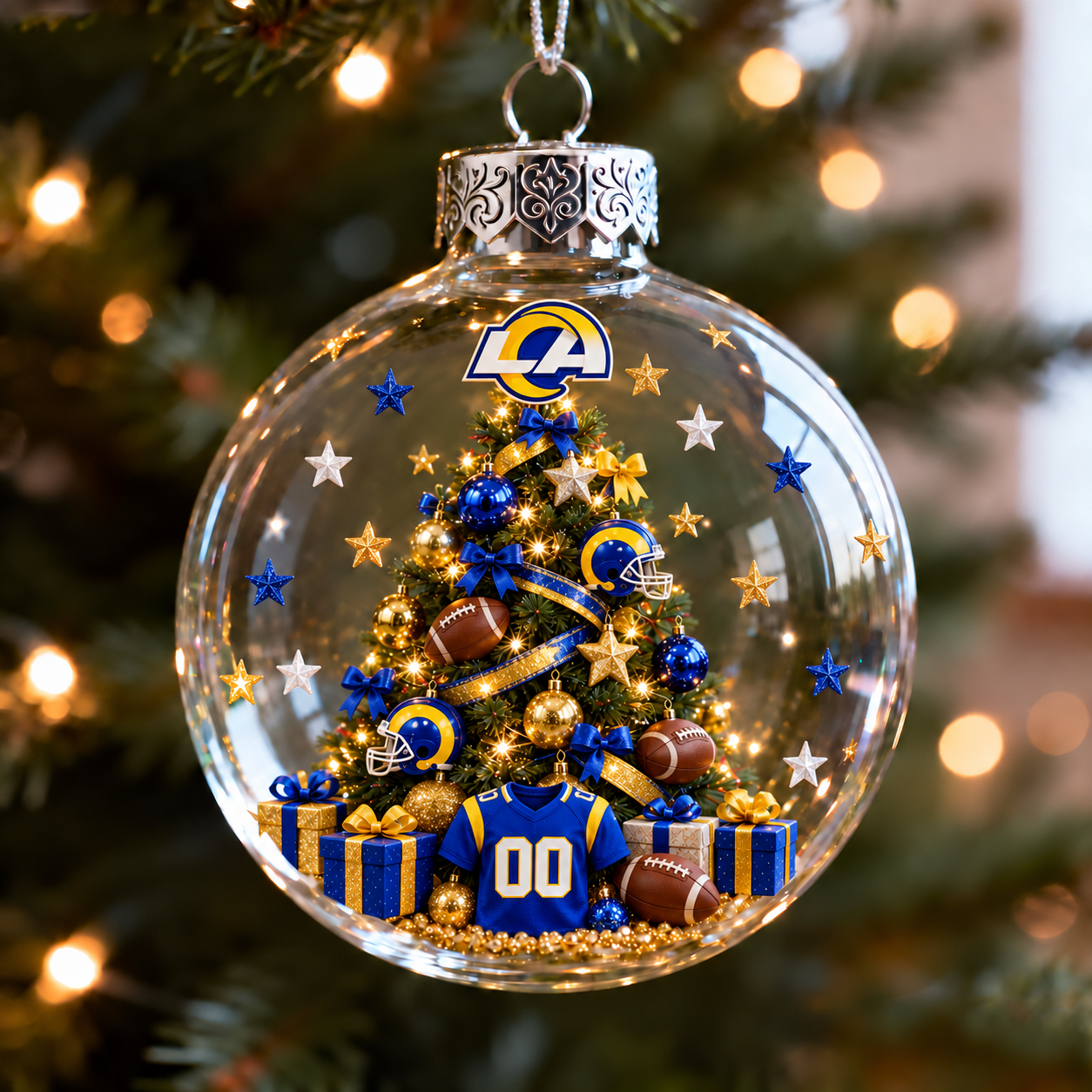 🎄 32-Team Football Christmas Tree Light-Up Ornament