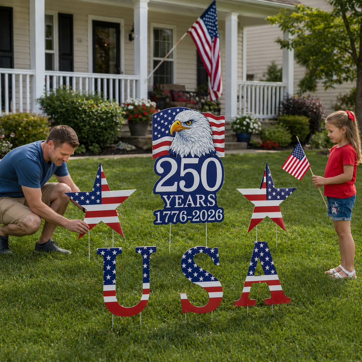 America 250th Anniversary Eagle Yard Sign Set