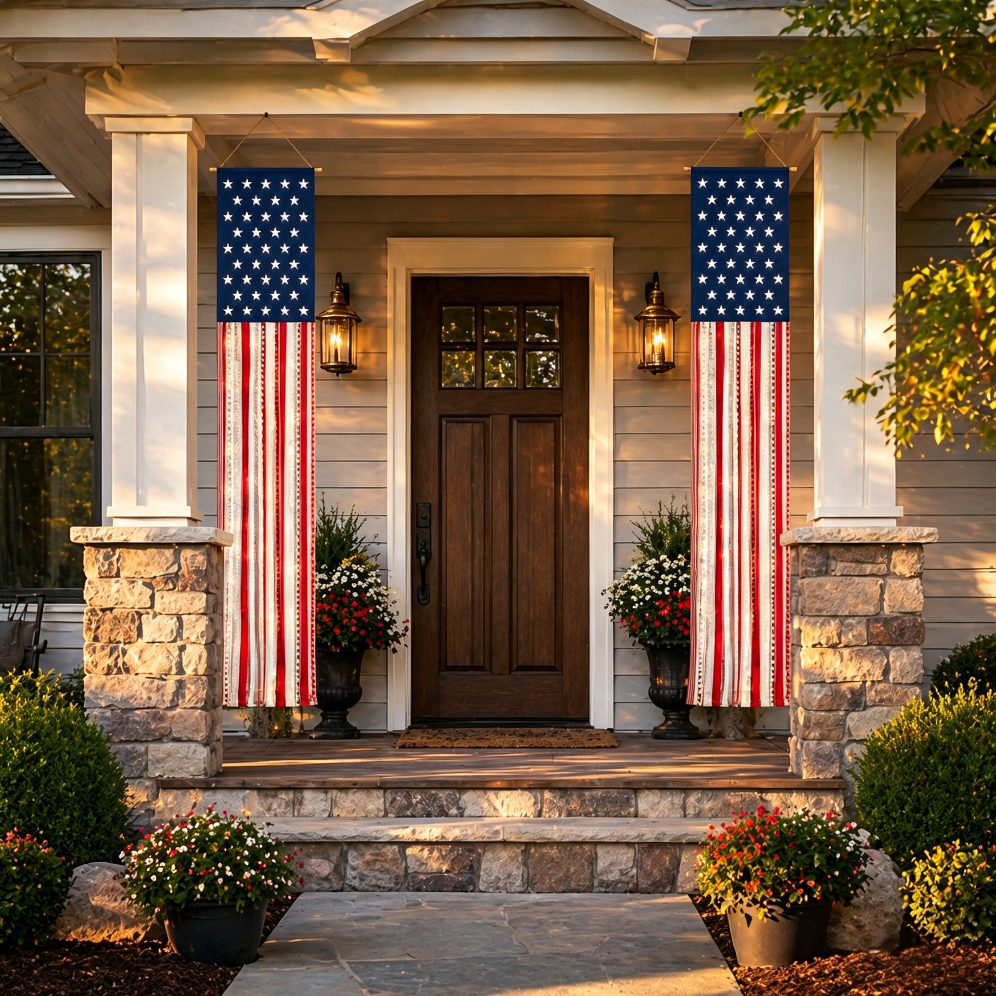 Lighted Patriotic Porch Banner-EASESTER