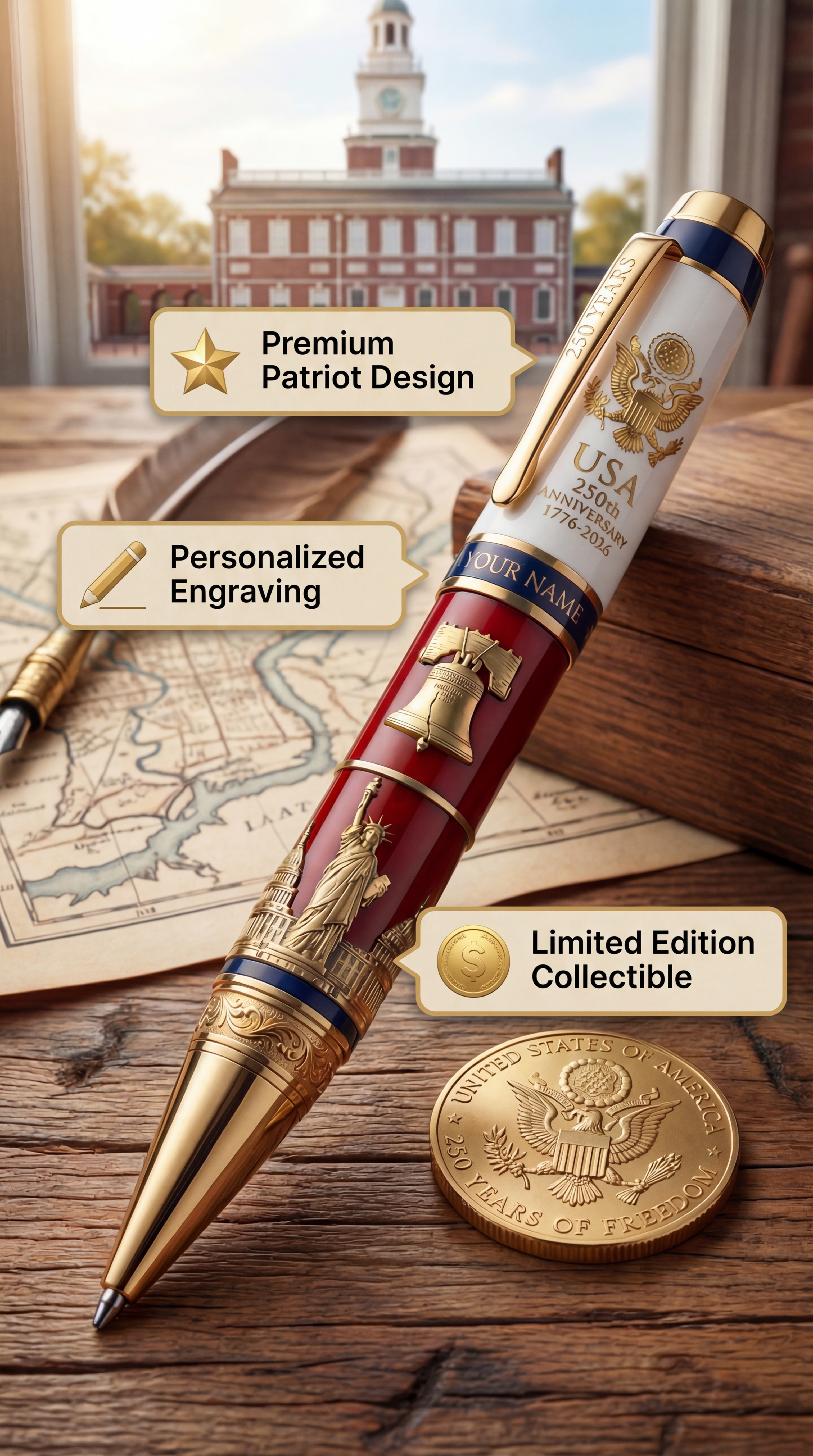 USA 250th Anniversary Commemorative Pen