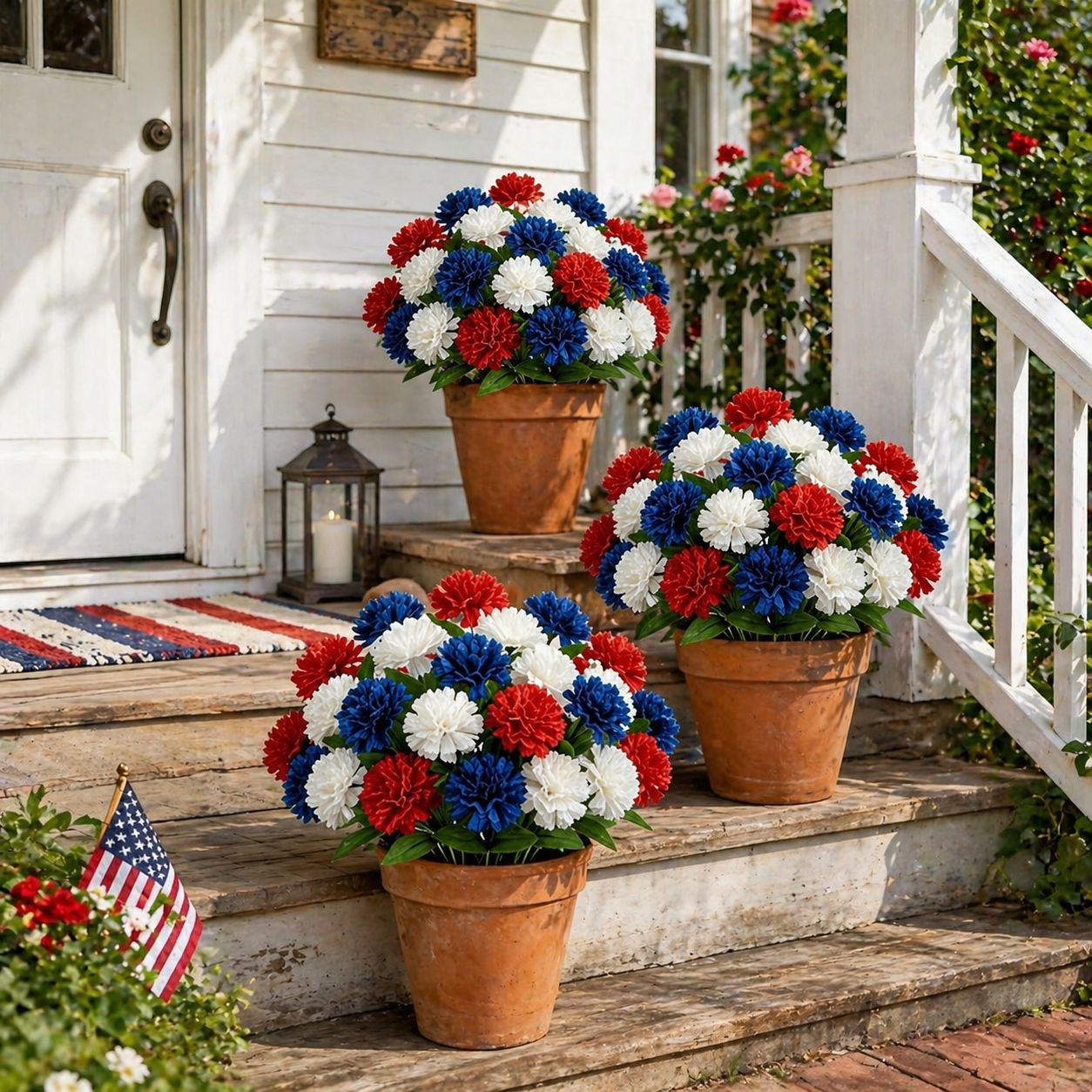 Patriotic Artificial Carnation Bouquet-EASESTER