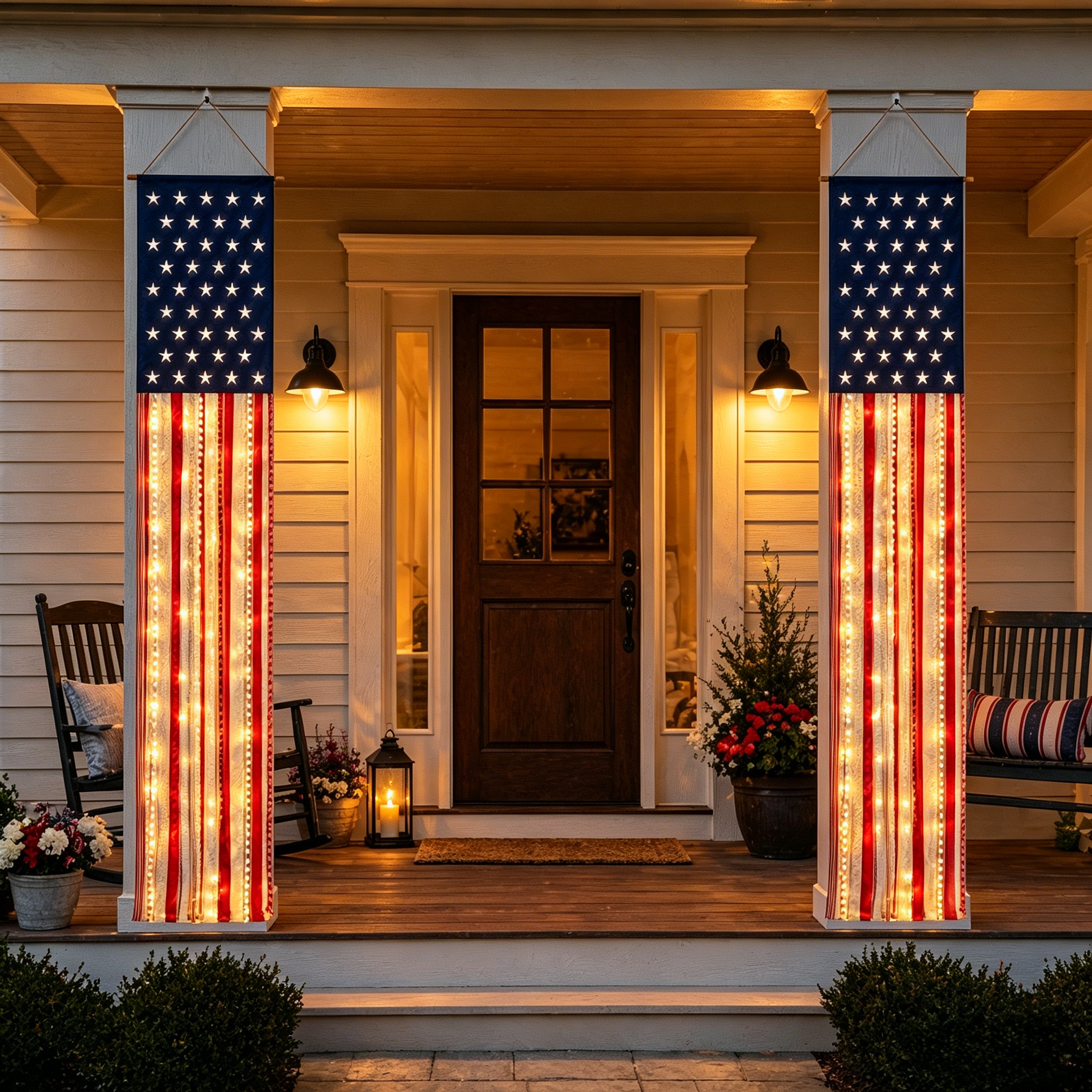 Lighted Patriotic Porch Banner-EASESTER