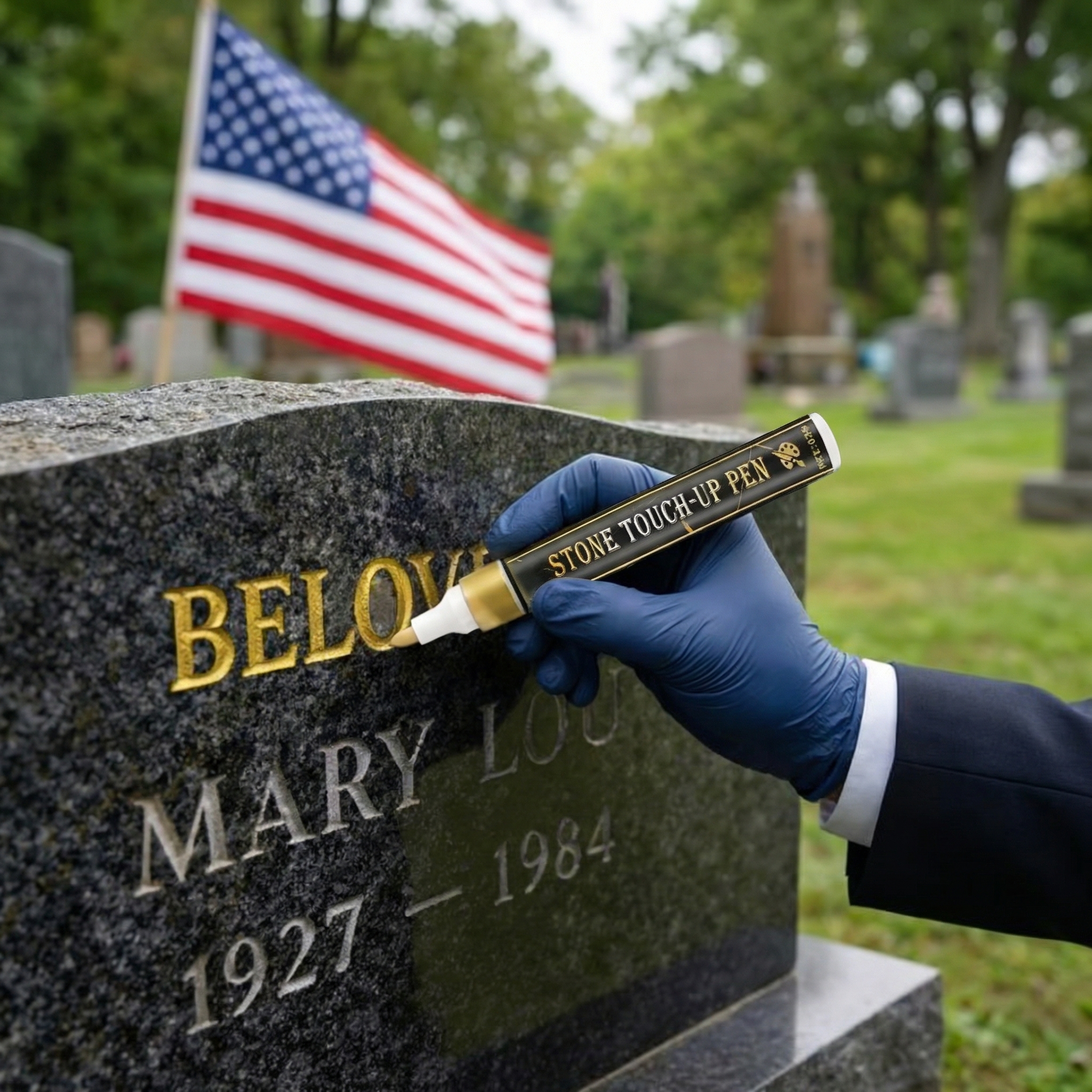 Golden Tombstone Marker Pen for Restoring Faded Grave Inscriptions-EASESTER