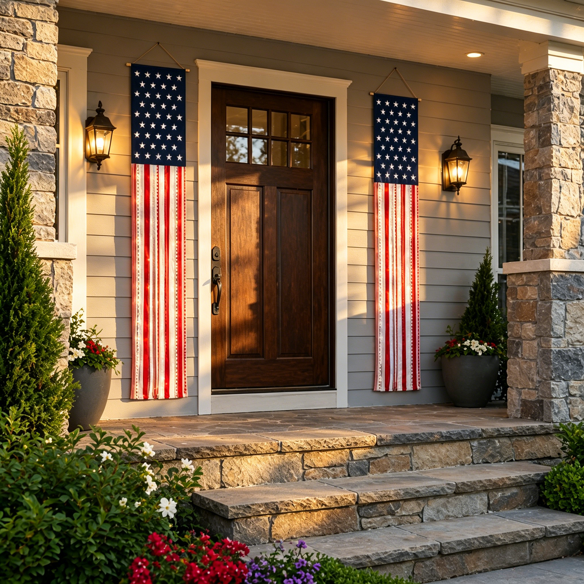Lighted Patriotic Porch Banner-EASESTER