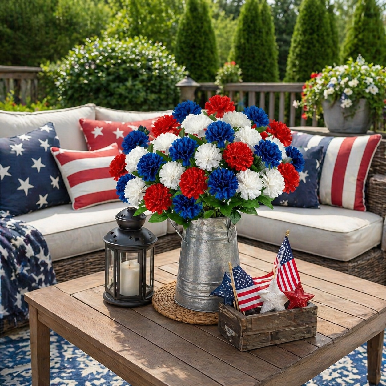 Patriotic Artificial Carnation Bouquet-EASESTER