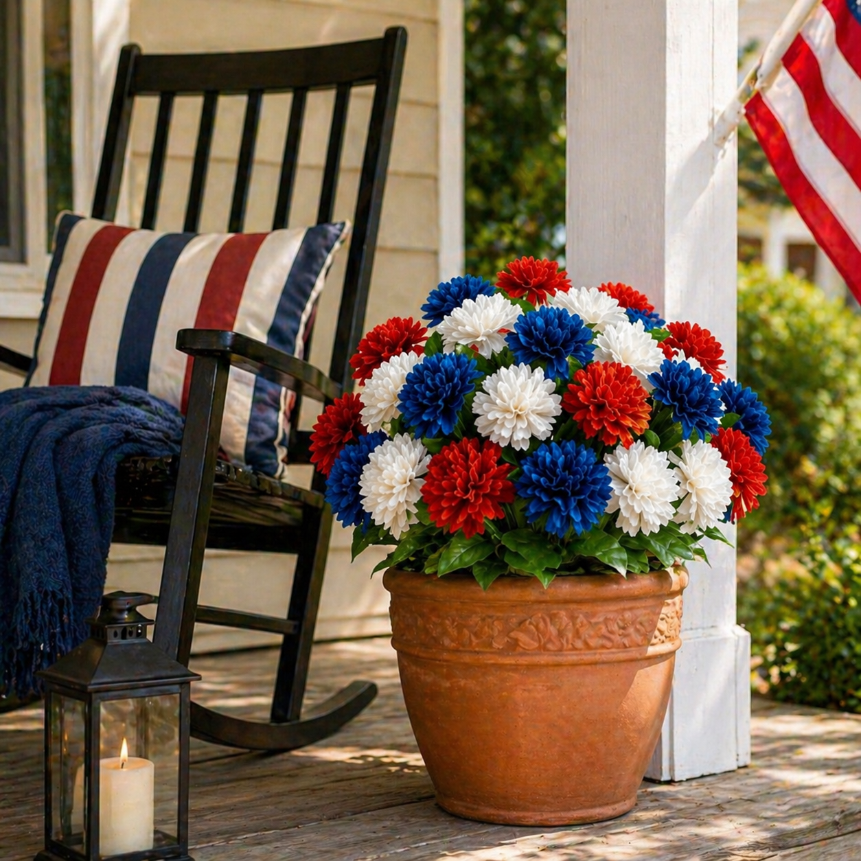 Patriotic Artificial Carnation Bouquet-EASESTER