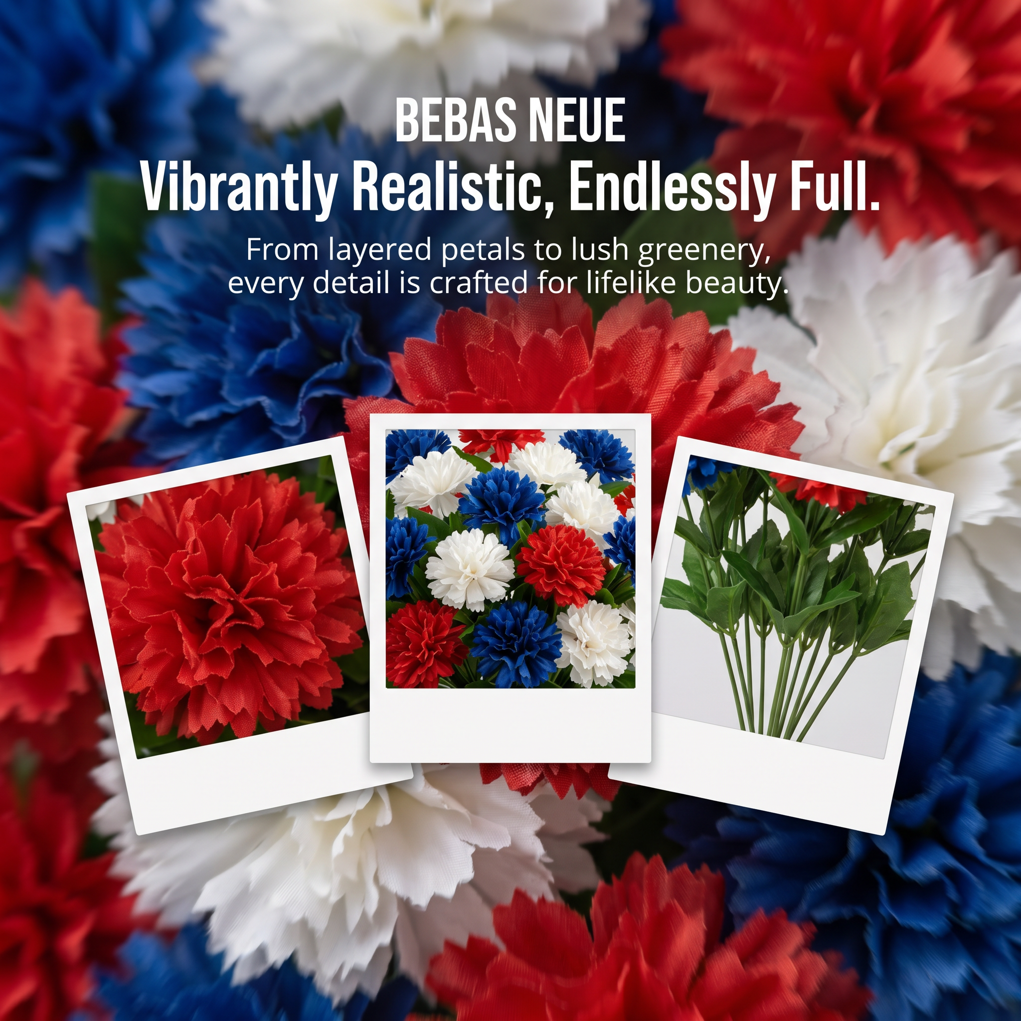 Patriotic Artificial Carnation Bouquet-EASESTER