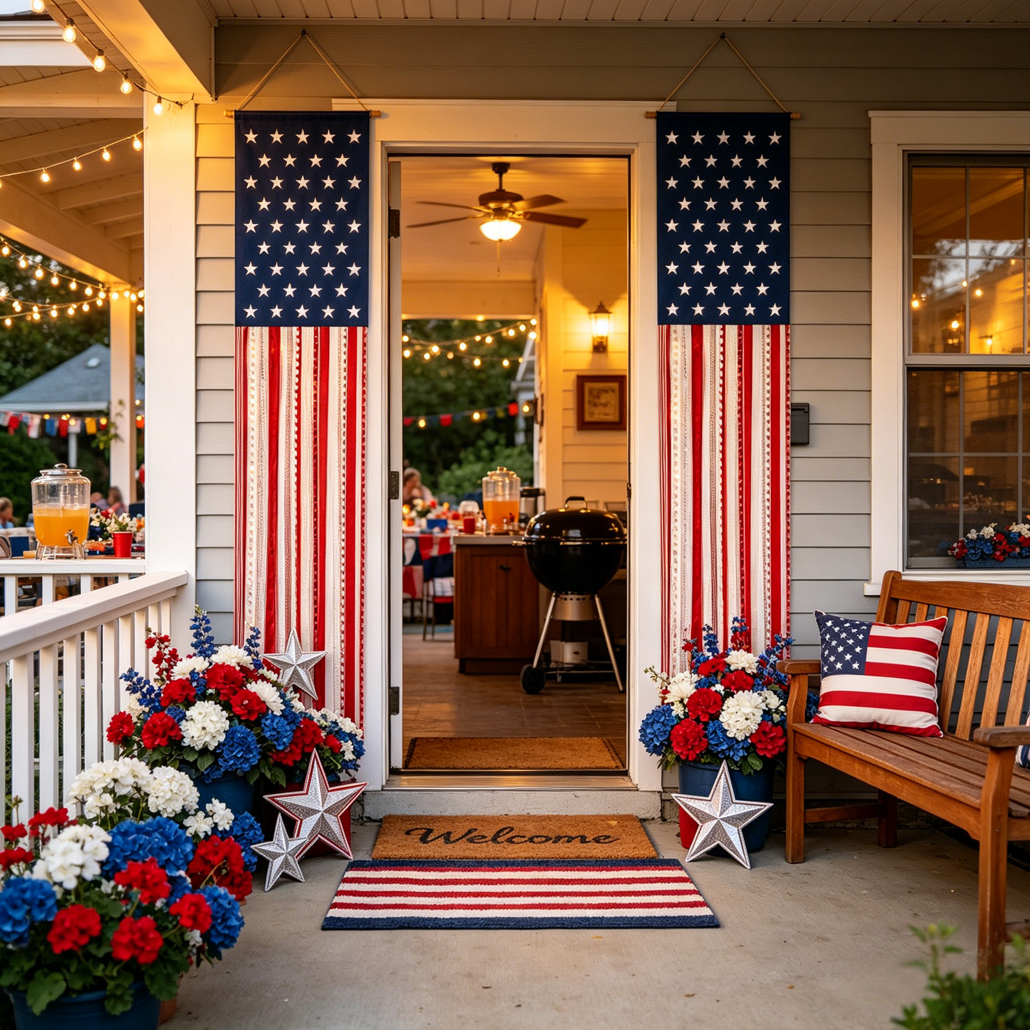 Lighted Patriotic Porch Banner-EASESTER