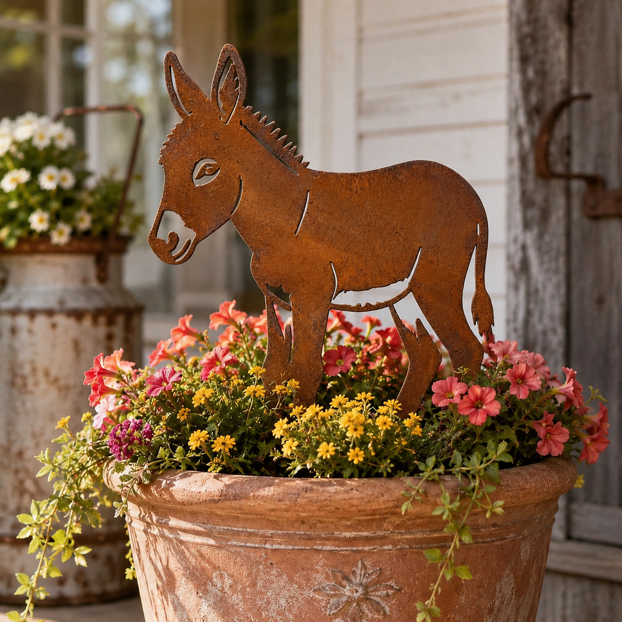Rusty Donkey Metal Garden Stake-EASESTER