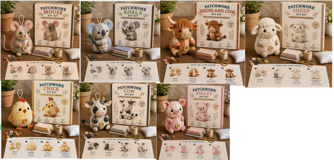 🧵DIY Patchwork Gnome Kit – Create Your Own Adorable Gnome ♂