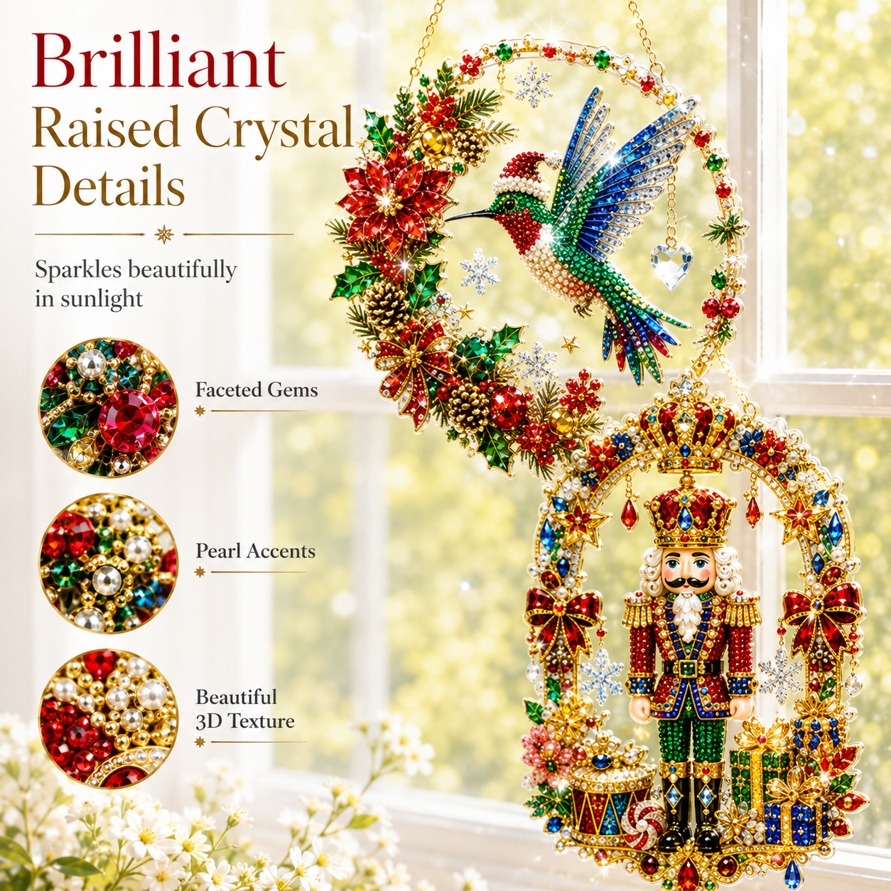 🧘Relaxing & Beginner-Friendly -💎Christmas Diamond Art Hanging Ornament Kit
