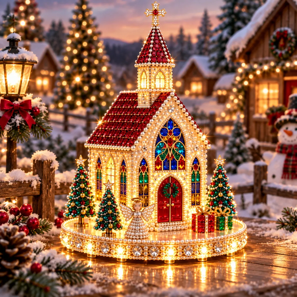 🎁 Last Day 49% OFF –Magical Christmas Village – DIY Rhinestone Set for Festive Table Decor