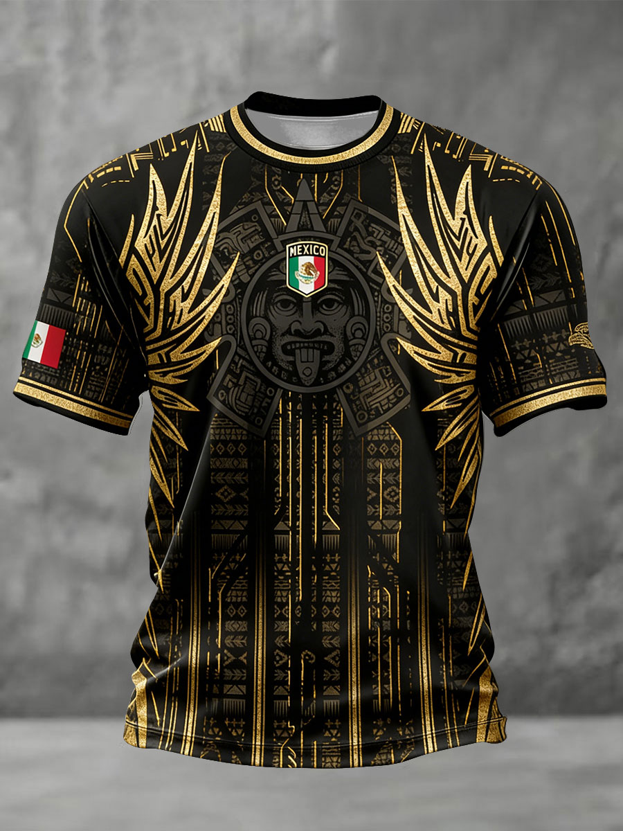 Men's Mexico Football Lover Printed T-shirt-2026 World Cup Gear
